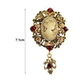 thumbnail image 6 of Naierhg Women Brooch Retro Victorian Human Profile Rhinestone Decor Anti-slip Hollow Out Suit Coat Collar Hat Scarf Decoration Clothes Pin Prom Party Garment Jewelry, 6 of 8