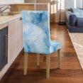 thumbnail image 4 of COEQINE Stretch Dining Room Chair Slipcovers Set of 1, Universal Fit Soft Dining Chair Cover Pet Friendly Furniture Protector for Holiday Home Decor, Marble Blue, 4 of 7