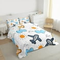 thumbnail image 3 of Castle Fairy Boys Girls Cute Aircraft Airplane 3 Pieces Queen Comforter Set,Transportation Theme Ultra Soft Bedding Sets,Cartoon Plane Bedding Comforter Set Breathable,Breathable Home Decor, 3 of 8