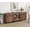 Brown, variant on Modern Sideboard With Adjustable Shelves, 3 In 1 Storage Cabinet With Glass Doors, Coffee Bar Cabinet For Living Room, Kitchen,Oak