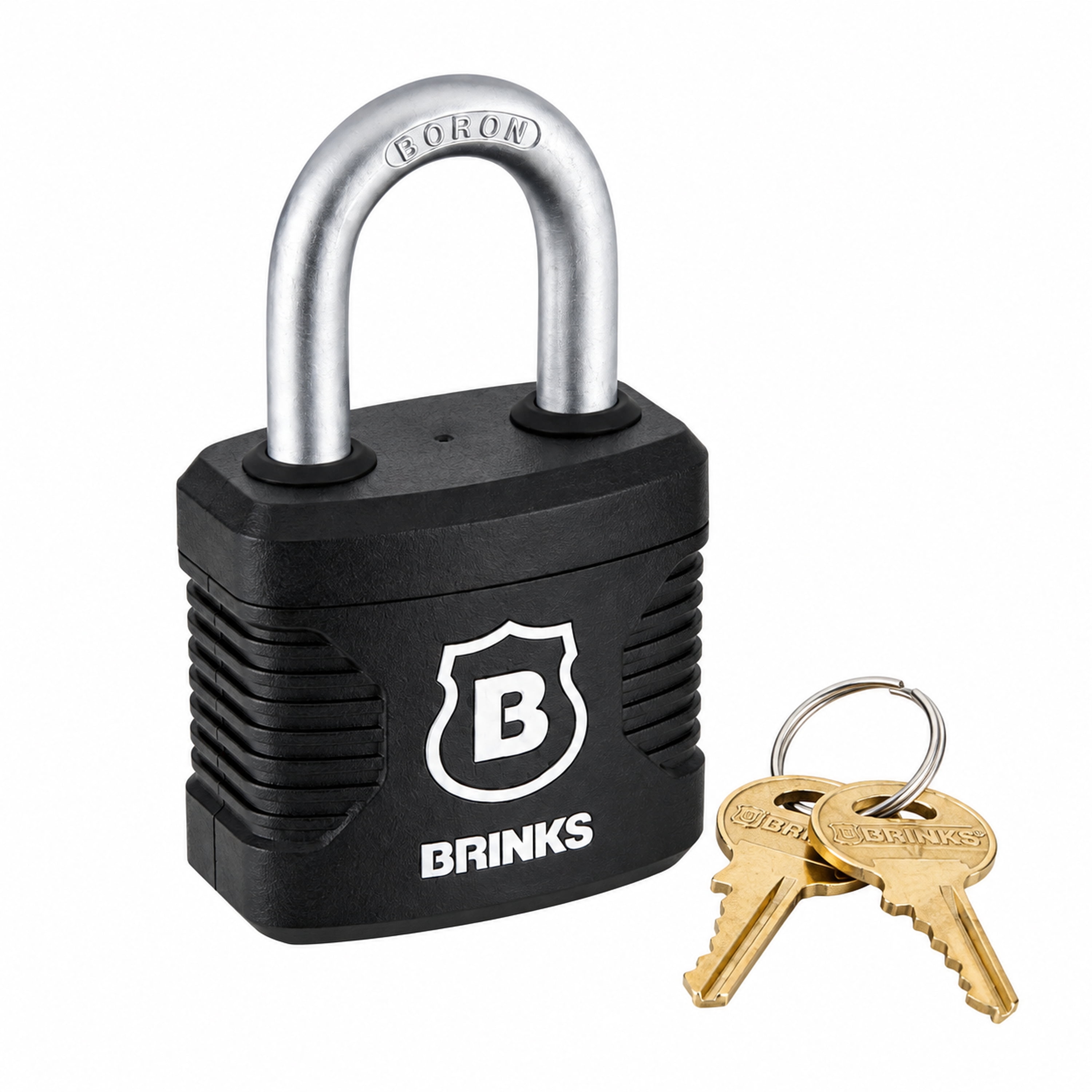 (2 pack) Brinks 1-3/4 in. (44mm) Weather-Resistant Laminated Steel Keyed Padlock with 1-1/8 in. (29mm) Boron Shackle