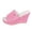 Pink, variant on Rokment Linen Wedges Dress Slides Sandals for Women Beach Breathable Cotton Fabric Open Toe Platform Extra High Heels Fashion Casual Summer Espadrilles Heeled Slip on AG Size 6