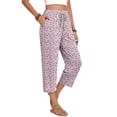 thumbnail image 5 of Fantaslook Womens Capri Pants Drawstring Casual Palazzo Trousers with Pockets Loose Floral Lounge Pants Pajama Bottoms, 5 of 9