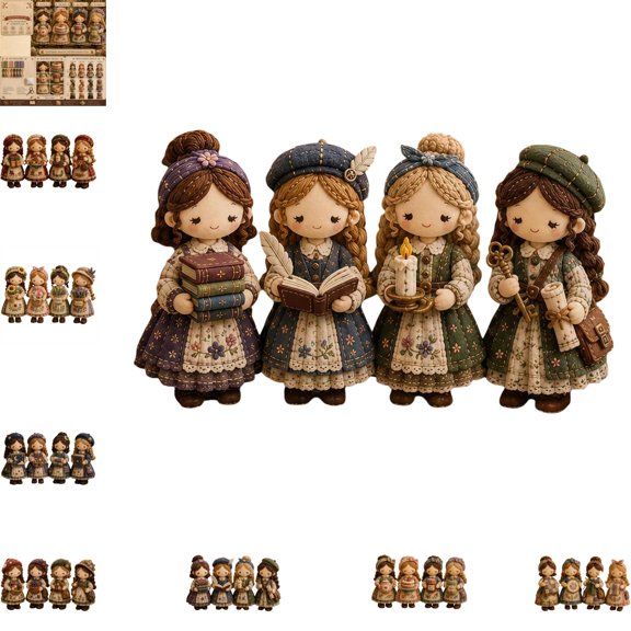 DIY Patchwork Dwarf Doll Sewing Kit for Girls, Beginner Creative Craft Set with Pre-Cut Brushed Plaid Fabric