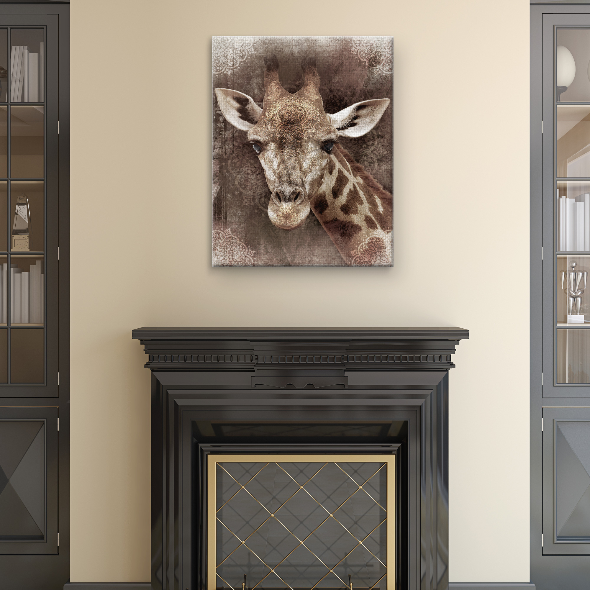 Masterpiece Art Gallery Global Giraffe I By Belle Maison Canvas Art Print 22" x 28"