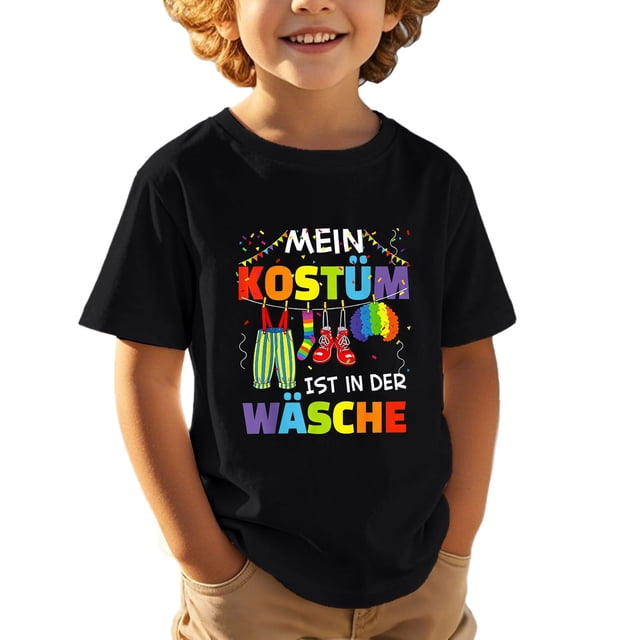 Zhuashum T-Shirts d'Été pour Garçons Col Rond Manches Courtes Hauts à Imprimé de Lettres pour Enfants et Jeunes T-Shirt Graphique de Fête Festive Tenue de Jeu Rétro Vêtements pour Enfant Noir 7-8 Ans