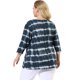 thumbnail image 5 of Women's Plus Size T-shirt Tye Dye Side Slit 3/4 Sleeve Stripe Top Grey 1X, 5 of 7