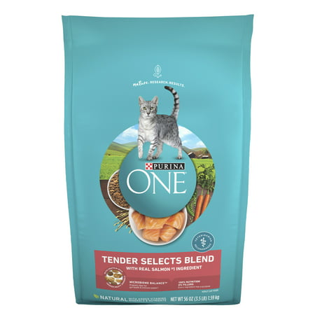 Purina ONE Tender Selects Blend With Real Salmon Digestive Care Natural Dry Cat Food, 3.5 lb. Bag