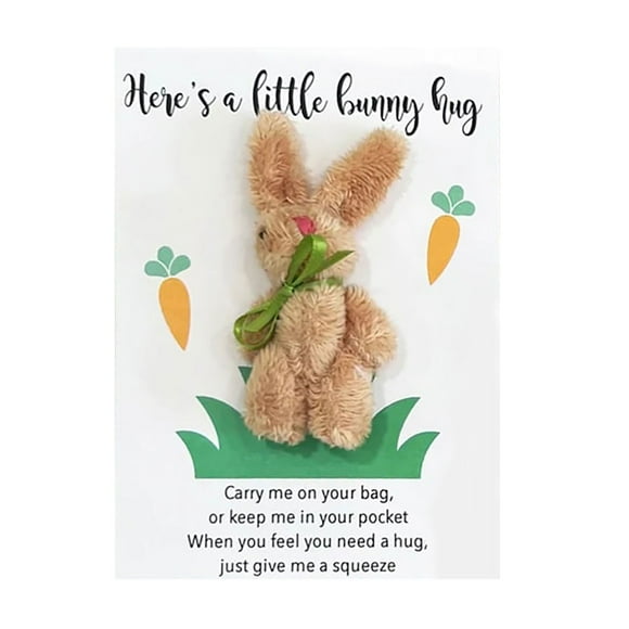 Clearance! Harpily Event & Party Cuddly Bunny Pocket Hug.Pocket Hug Cards Emotional Support Plush for Graduation Birthday A Multi-Color
