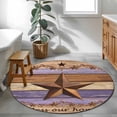 thumbnail image 4 of Area Rug 36in, Farmhouse Retro American Star Floor Carpet Living Room Rug, Country Purple Brown Wooden Non-Slip Welcome Mat Indoor Rugs for Bedroom Dining Room, 4 of 9