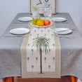 thumbnail image 4 of Table Runner Dresser Scarves 120 Inch Long, Summer Palm Coconut Tree Linen Dining Table Runners Tropical Plants on Khaki Tabletop Scarf for Wedding Holiday Party Kitchen, 4 of 7