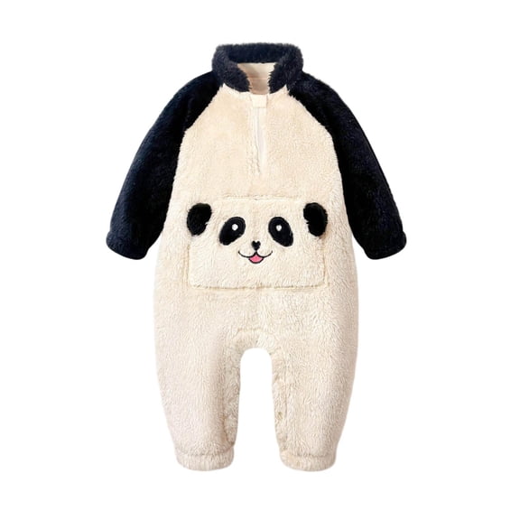 QSXADF Toddler Snowsuit Romper Winter Fleece Warm Onesie Loose Graphic Fleece Long Sleeve Romper For Toddlers Winter Warm Indoor Wear Little Kid's Jumpsuits