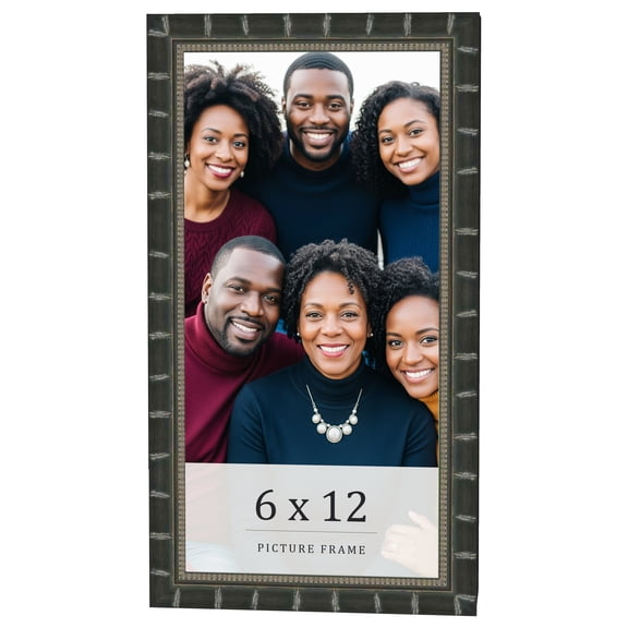 6x12 Frame Black Bamboo Solid Wood Picture Frame Width 1.5 Inches | Interior Frame Depth 0.5 Inches