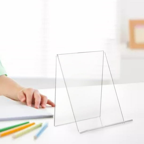 Caballete de exhibición transparente, tapón de libro, organizador de almacenamiento de escritorio con repisa, soporte de exhibición de libros para Baoblaze Soporte de exhibición de libros