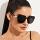 thumbnail image 2 of Gafas de sol de plástico con ojos de gato para mujer, lentes de sol de marca, de diseñador, Retro, a la moda, con cara de espejo grande, UV400, 2023, 2 of 4