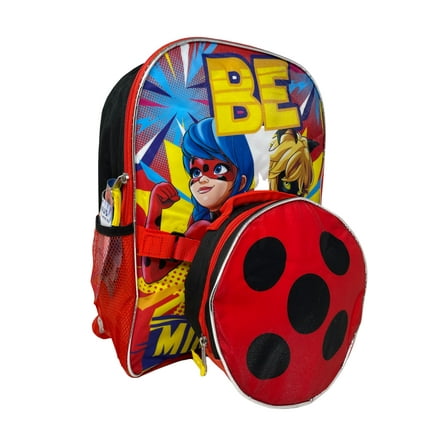 Miraculous Ladybug 16" Backpack with Round Lunch Bag