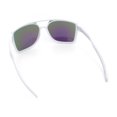 thumbnail image 6 of Mens Wrap Arm Oversized Sport Rectangle Mirror Lens Plastic Sunglasses White - Teal Mirror, 6 of 7