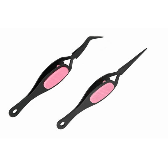 2 Pcs Craft Tweezers Precision Crafting Tweezers Reverse Tweezers Soft Grip Tweezers Crossing Lock Tweezers Fine Point Tweezers with Curved Tip and Straight Tip for DIY Craft Supplies