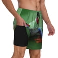 thumbnail image 2 of Naloa Red-Eyed Tree Frog-1 Print Men Swim Trunks with Compression Liner ,Board Shorts,Men's Swim Shorts with Drawstring and Elastic Waistband-Small, 2 of 6
