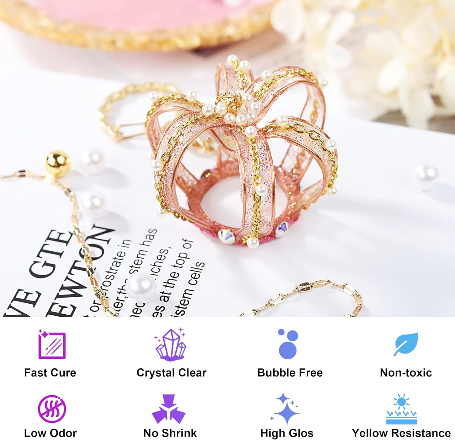 LET'S RESIN All-In-One Jewelry Making Kit - 153Pcs Clear Resin with UV Lamp & Accessories for Keychains & Diy Jewelry, Gift UV Resin for Beginners