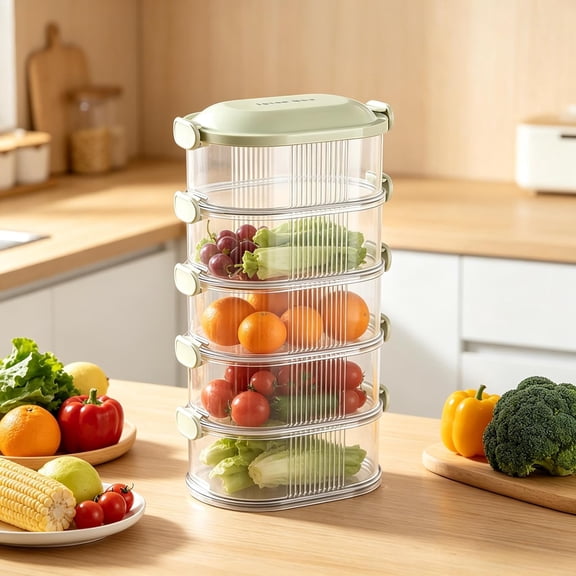 5-Layer Sealed Spice Organizer, Stackable Container for Kitchen, Cereal, Coffee Beans