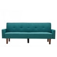 thumbnail image 5 of Linen Sofa Bed, Convertible Sleeper Sofa with Arms and Solid Wood Feet, Modern Loveseat Couch for Compact Living Space Dorm Game Studio Bonus Room Apartment and Bedroom, Green, 5 of 7
