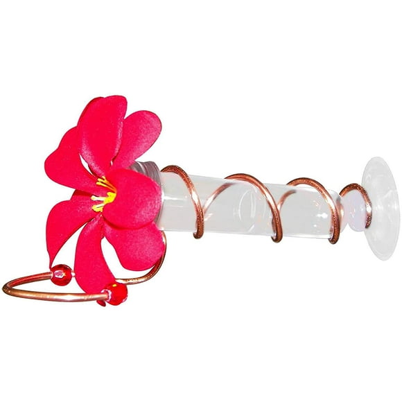 Hummingbird Feeder Flower Design Wild Bird Feeder Garden Outdoor Hummingbird Bird Feeder with Artificial Flower Bird Water Feeder for Gardens and Balconies Outgoing