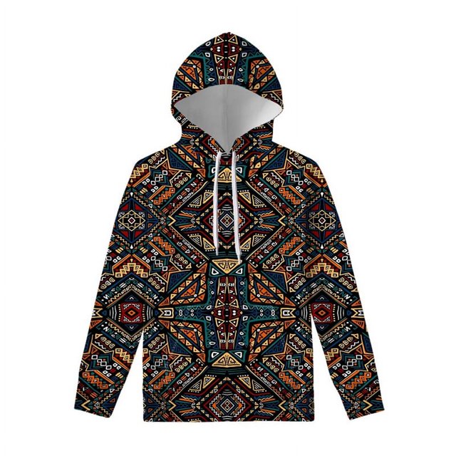 Sweat à Capuche Graphique Tribal Aztèque Ancien pour Hommes Femmes Décontracté Imprimé 3D Coloré Manches Longues Pull
