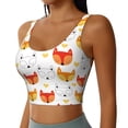 thumbnail image 2 of Balery Cute Fox with Heart Sujetadores deportivos con espalda cruzada para mujer, acolchados, sin costuras, de alto impacto, ideales para yoga, gimnasio, entrenamiento y fitness.-Large, 2 of 8