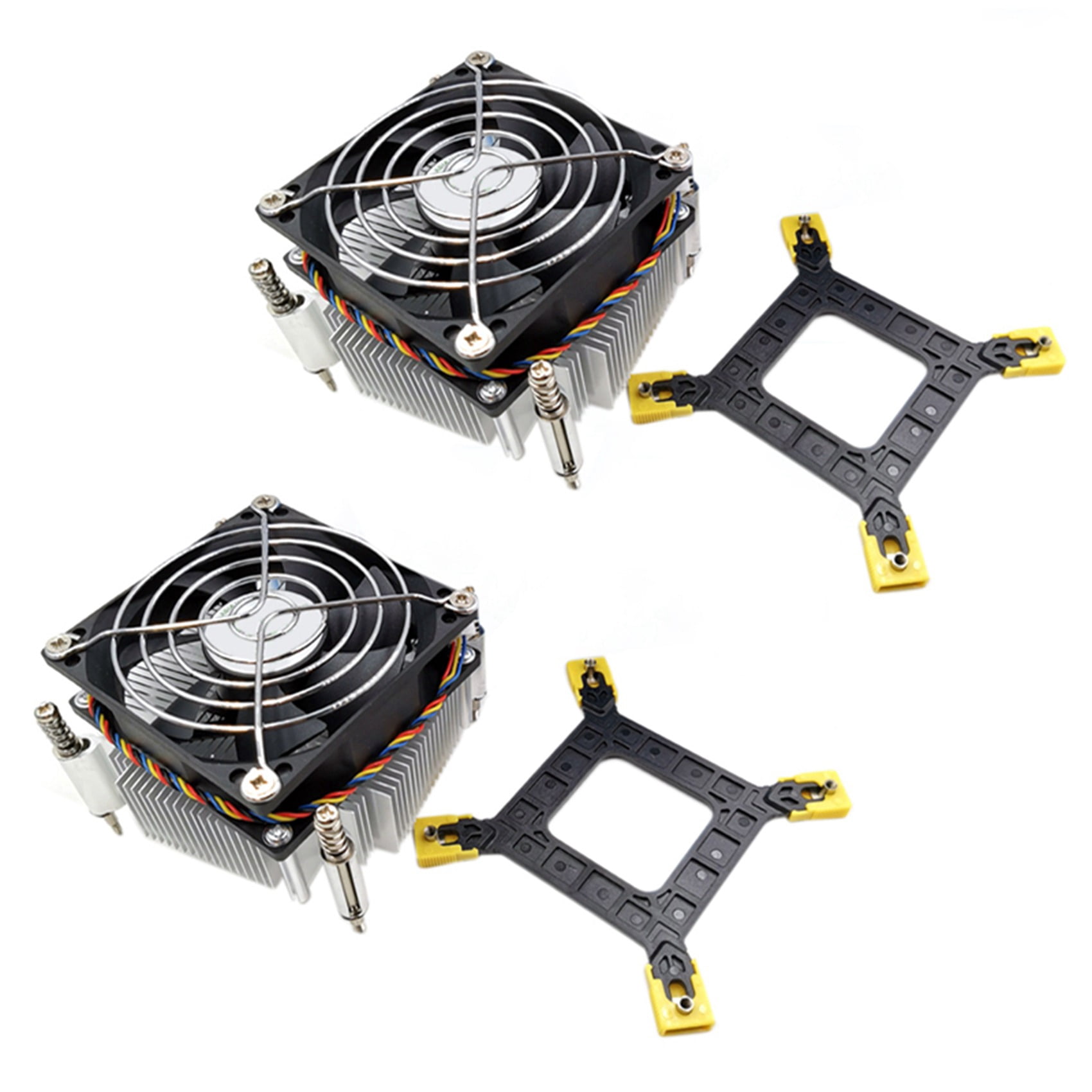 2X CPU Cooler Fan Cooling 1366 2011 1155 4-Pin Wire Temperature Control and Speed Control Radiator for X58 X79,2x CPU Cooler,Black