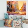 thumbnail image 2 of Designart ' The Autumn Forest Orange Leaves Landscape With Path ' Lake House Canvas Wall Art Print, 2 of 4