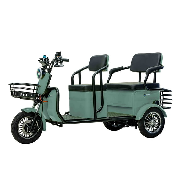 Massimo MGC 800W 3-Seat (Scooter) with Front and Rear Storage Electric Cart - Green