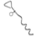 thumbnail image 6 of 16" Dog Tie Out Chains for Outside, Chrome Heavy Duty Dog Tie, Out Stake Spiral Metal Screw Yard Ground Spike, Silver, 6 of 7