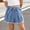 Blue E, variant on Pretxorve Kids Girls Summer Shorts Denim Jeans Loose Front Wrinkle Unwashed Border Button Embellishment Bottoms