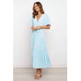 thumbnail image 6 of Women's Tied Back Tiered Short Sleeve Midi Dress with 65% Polyester and 35% Cotton for Everyday Wear Layered Silhouette, 6 of 8