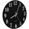 thumbnail image 3 of Wooden Wall Clock with Nightlight Function for Home Decoration Black 10.5 Inches, 3 of 3