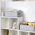 thumbnail image 5 of Fabric Storage Bins, Premium Material Multipurpose Storage Cube For Shelves, Closet Organizer, Wave Light Grey, Set Of 3, 5 of 5