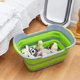 thumbnail image 6 of Multipurpose Collapsible Pet Bathtub with Drainage Hole for Puppy Small Dogs Cats, Portable Laundry Basket-Foldable Bathing Tub-Storage Organizer, 7.1 Gal/27L (Green,1), 6 of 14