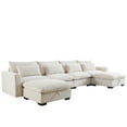 thumbnail image 4 of Gewnee Modular Deep Seat 157.5"Corduroy Sectional Sofa 4 Seats L Shape With 2 Storage Ottomans, Cloud Couch Oversize Sofa Couch for Living Room, 4 of 14