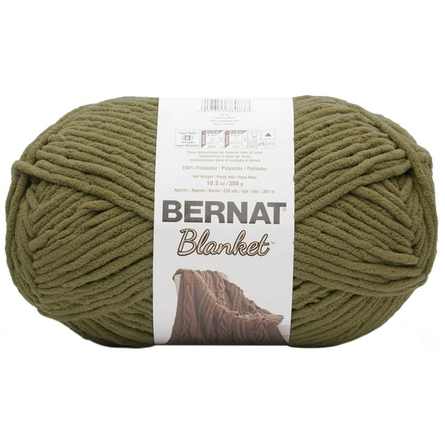 Bernat® Blanket™ #6 Super Bulky Polyester Yarn, Olive 10.5oz/300g, 220 Yards