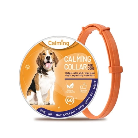 Pet Supply Soothing Pacify Adjustable Pet Calming Collar Anxiety Relief Dog Cat Necklace Stress Reduction 70CM DOG ORANGE