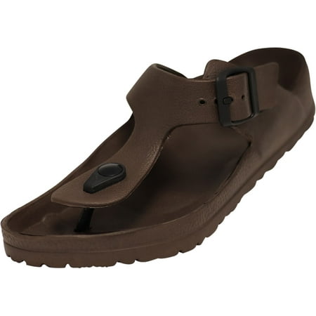 

NORTY Womens Adjustable Adult Female Flip Flops Brown - Runs 2 Sizes Small