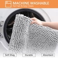 thumbnail image 5 of Hengbo U-Shaped Toilet Rug Toilet Contour Mat 20 x 20 inch Chenille Contour Rug Bathroom Mat Soft Plush Bathroom Shower Bedroom Mat Floor Water Absorbent Soft Rug Light Gray, 5 of 7