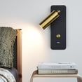 thumbnail image 4 of Toystoory AC 100-260V 7W luz de pared giratoria ornamento 3000K sala de estar dormitorio lámpara giratoria con puerto USB accesorio de iluminación de Iluminación y accesorios Oro negro Toystoory HA066252-03B, 4 of 6