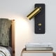 thumbnail image 5 of Cateissary Hogar AC 100-260V 7W Luz de pared ajustable Adorno 3000K Sala de estar Dormitorio Lámpara giratoria con puerto USB Decoración Iluminación y accesorios Oro negro Cateissary HA066252-03B, 5 of 6