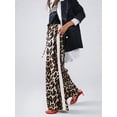 thumbnail image 4 of Women'S Cheetah Print Wide Leg Baggy Pants Y2k Side Loose Streetwear Trousers Brown & White L, 4 of 8