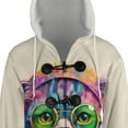 thumbnail image 4 of Hippie Scottish Fold Portrait oil painting Watercolor Tie-dye Vintage All Over Print 3D Hooded Duffle Toggle Coat Cat Lover Kitten Owner Gifts - 00015, 4 of 6