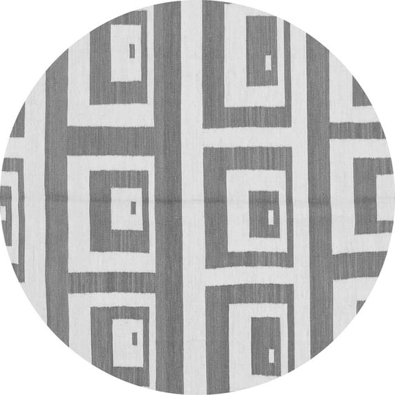 Ahgly Company Indoor Round Oriental Gray Modern Area Rugs, 3' Round