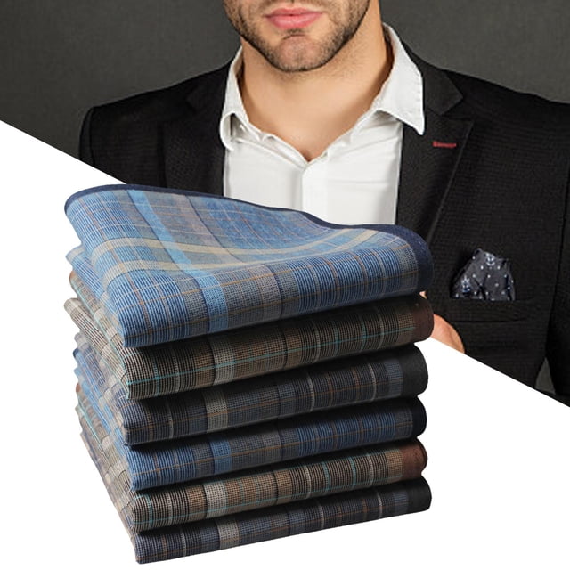 6 pañuelos de hombre, pañuelos de hombre, pañuelos de rayas a cuadros para hombres, pañuelos de bolsillo para abuelos, traje formal, graduación, mujer