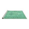 thumbnail image 2 of Ahgly Company Machine Washable Indoor Square Persian Turquoise Blue Traditional Area Rugs, 7' Square, 2 of 4